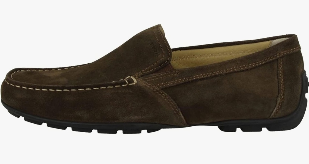 [1010] GEOX Herren Mokassin Loafer, Wildleder Slipper Braun, Atmungsaktive Respira Schuhe, Bequeme Driving Loafer Freizeitschuhe Herren, Kaffeefarben,Größe 41