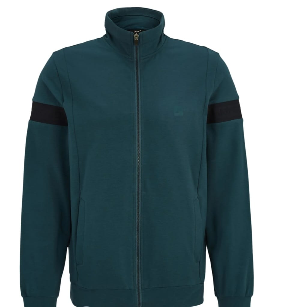 [1019] Joy Herren Sweatjacke mit Stehkragen, Baumwolljacke Petrol/Grünblau, Sportliche Übergangsjacke mit Reißverschluss & Eingriffstaschen, Freizeitjacke Herren Neu mit Etikett & OVP