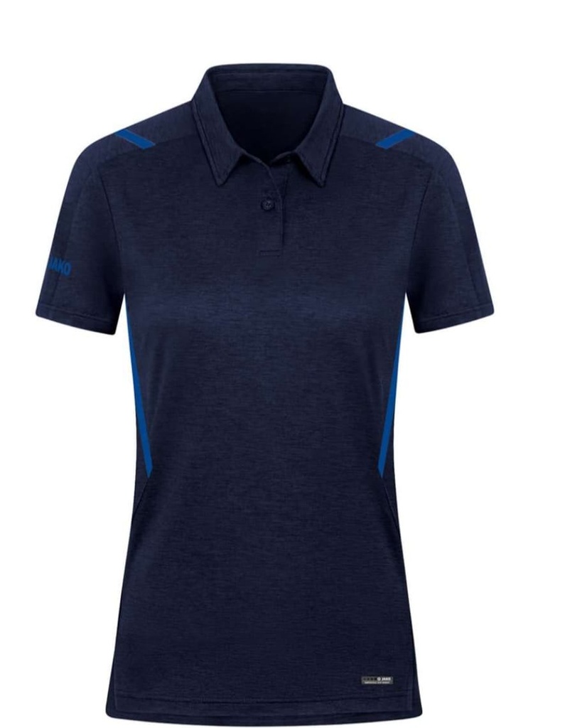 Jako Damen Poloshirt, Sport Polo Damen Dunkelblau, Atmungsaktives Funktionsshirt mit Stretch, Polokragen Damen Sport mit Kontrast-Details, Neu mit Etikett & OVP