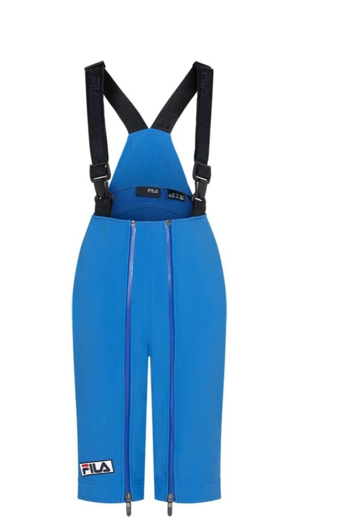 [1052] FILA Ski Trägerhose, Wasserdichte Rennshorts Blau, Thermo Ski Shorts für Ski & Outdoor, Kinder Winter Trägerhose mit Hosenträgern
