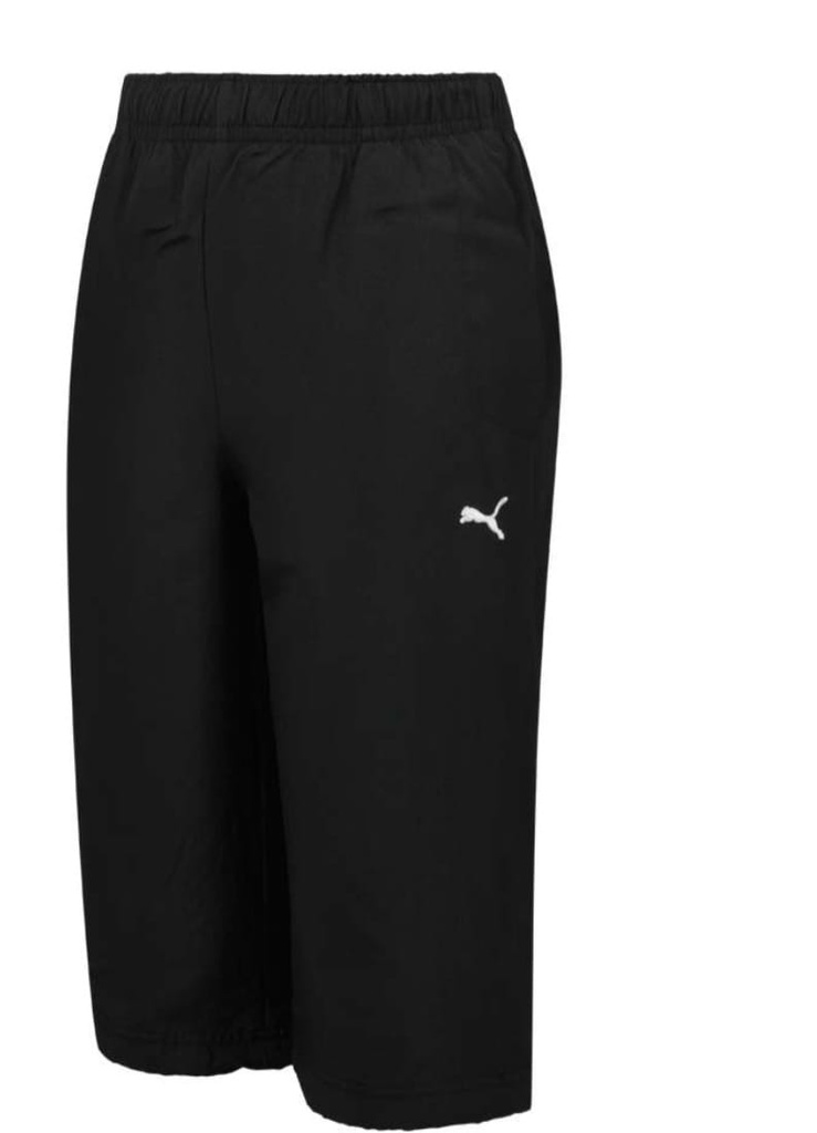 [1040] PUMA Kinder 3/4 Trainingshose Schwarz, Jungen Capri Sporthose mit Gummibund, 3/4 Länge Fußball Trainingshose