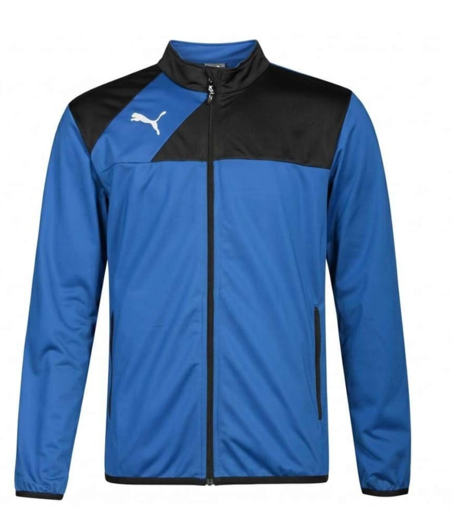 [1042] PUMA Kinder Esquadra Trainingsjacke Blau Schwarz, Junior Polyester Jacke mit Stehkragen, Fußball Trainingsoberteil für Jungen