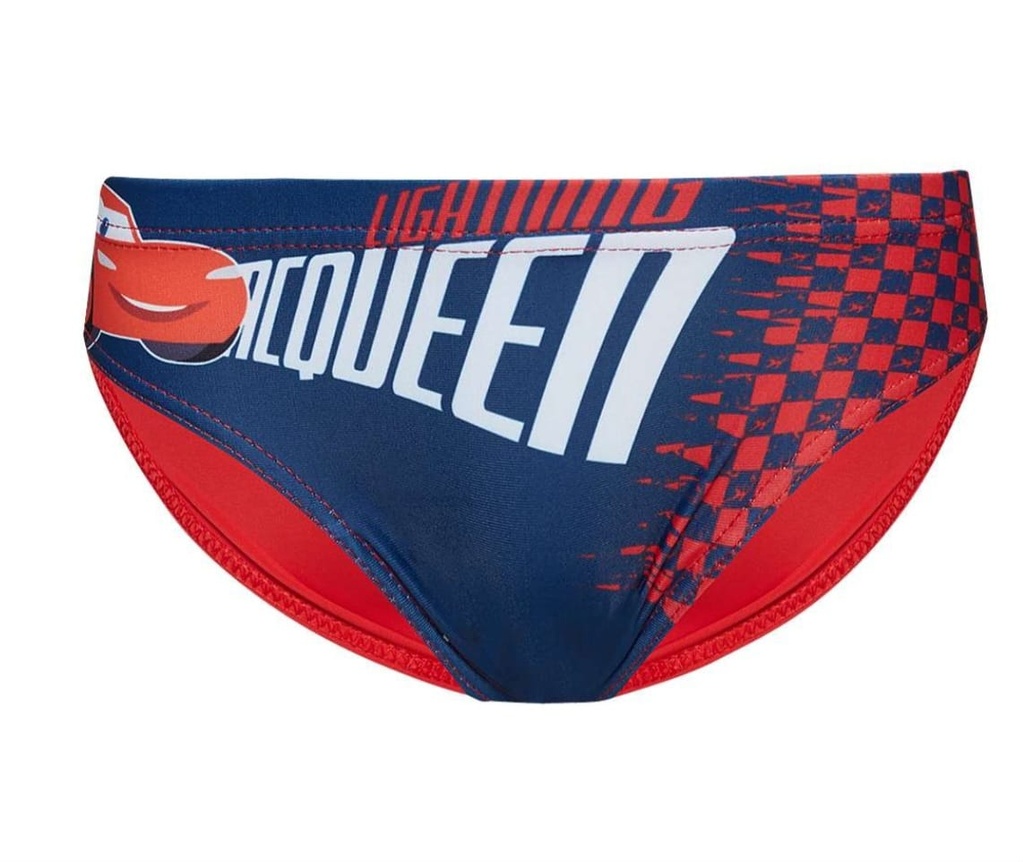 Sun City Jungen Badehose Disney Cars Lightning McQueen, Offiziell lizenzierte Kleinkinder Badeslip 36 Monate, Schnelltrocknende Schwimmhose Blau Rot