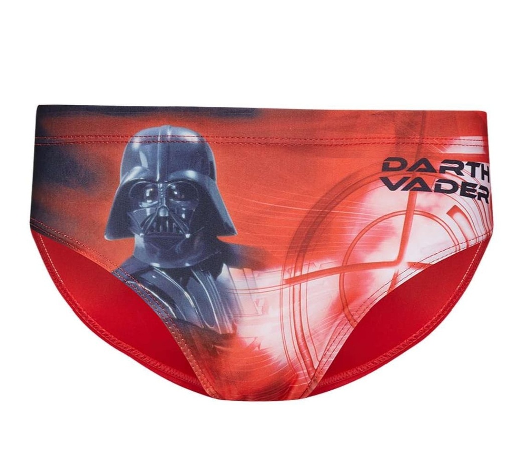 [1025] Sun City Jungen Badehose Star Wars Darth Vader, Offiziell lizenzierte Kinder Badeslip Rot Schwarz, Schnelltrocknende Schwimmhose für Freibad & Urlaub
