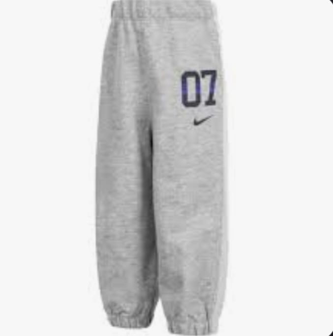 [1048] Nike Baby Jogginghose Grau Meliert, Kleinkinder Sweatpants mit "07" Print, Elastischer Bund & Beinbündchen, Weiche Baumwollhose