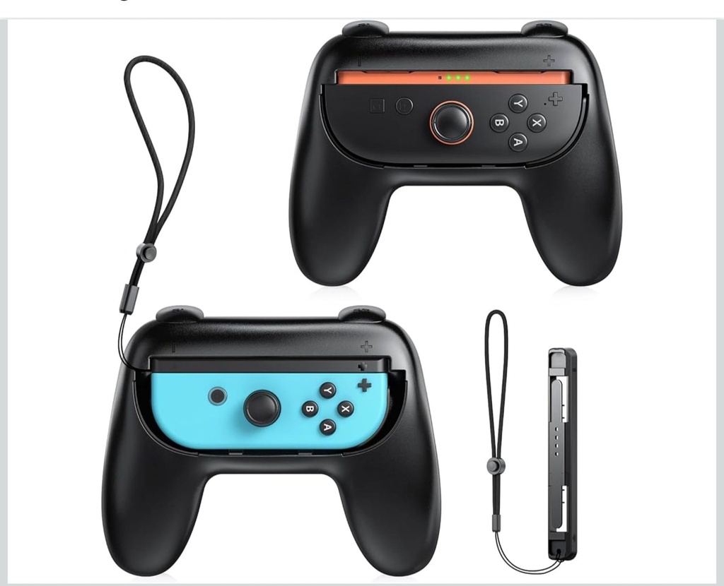 FYOUNG Controller Griffe Halterung für Nintendo Switch 2/1 & Switch OLED - Controller Grip für JoyCon 2 Halter Zubehör - Schwarz (2 Pack)